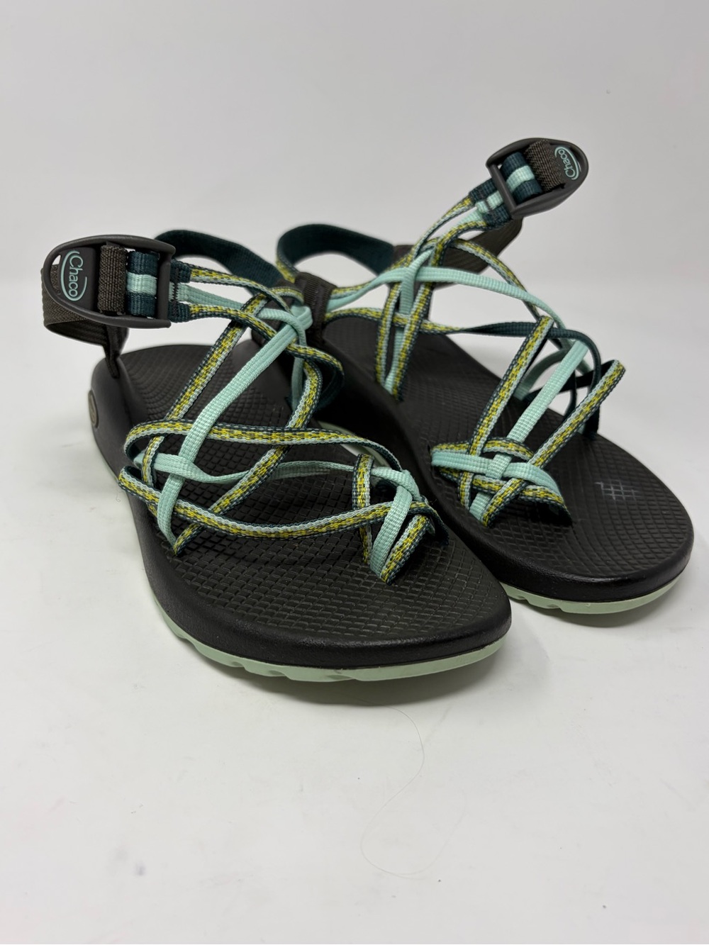 Chaco Women's Size 8 ZX3 Sandals Green Toe Loop Triple Strap